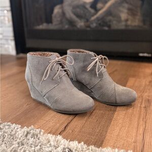 Gray Women's Wedge Ankle Boots